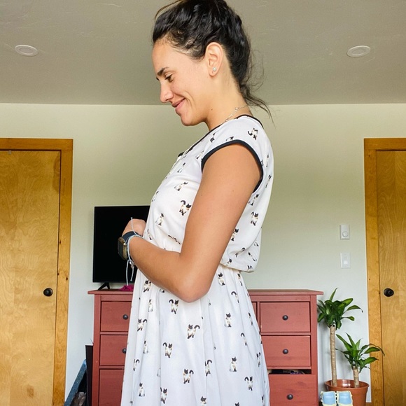 Xhilaration Cream color Cat Print dress, Size S - Picture 4 of 5